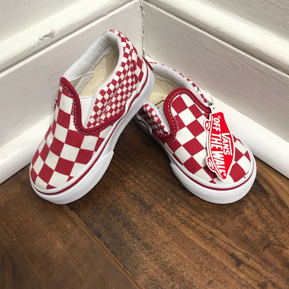 NWT Vans 'Classic SlipOn' Red/White Checkered Shoe